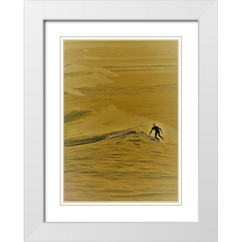 Surfer II White Modern Wood Framed Art Print with Double Matting by Singleton, Ashley