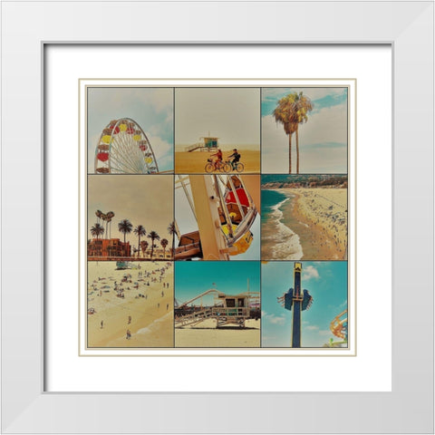Surfer Collage II White Modern Wood Framed Art Print with Double Matting by Singleton, Ashley