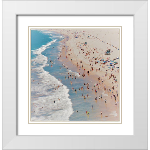 Beach III White Modern Wood Framed Art Print with Double Matting by Singleton, Ashley