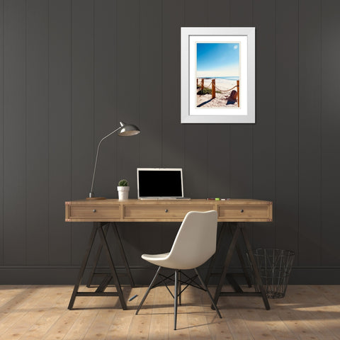 Fence Posts White Modern Wood Framed Art Print with Double Matting by Singleton, Ashley