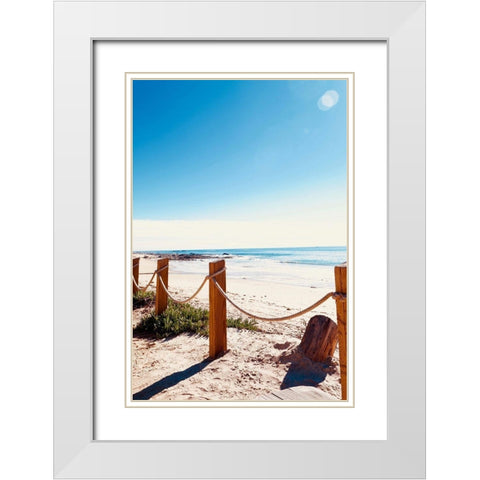 Fence Posts White Modern Wood Framed Art Print with Double Matting by Singleton, Ashley