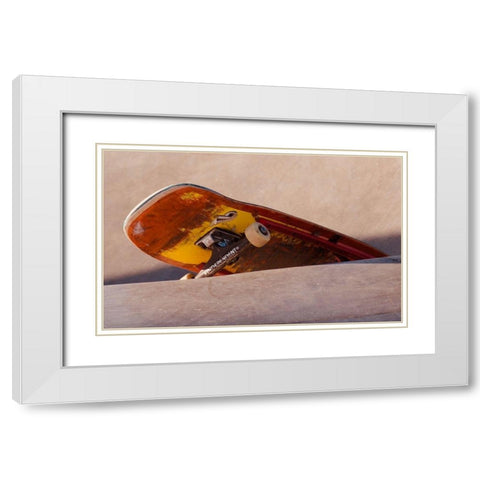 Skateboard White Modern Wood Framed Art Print with Double Matting by Singleton, Ashley