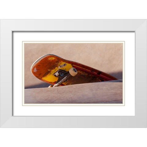 Skateboard White Modern Wood Framed Art Print with Double Matting by Singleton, Ashley