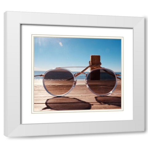 Shades IV White Modern Wood Framed Art Print with Double Matting by Singleton, Ashley