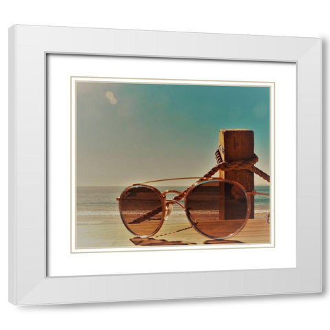 Shades V White Modern Wood Framed Art Print with Double Matting by Singleton, Ashley