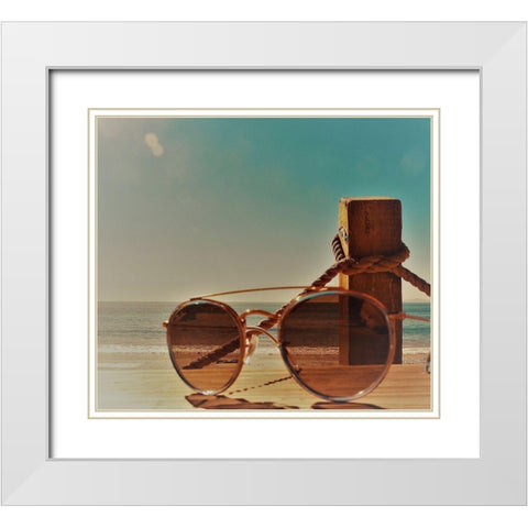 Shades V White Modern Wood Framed Art Print with Double Matting by Singleton, Ashley