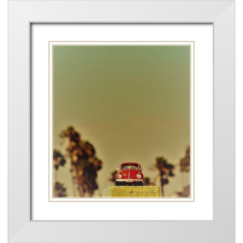 Red Car VII White Modern Wood Framed Art Print with Double Matting by Singleton, Ashley