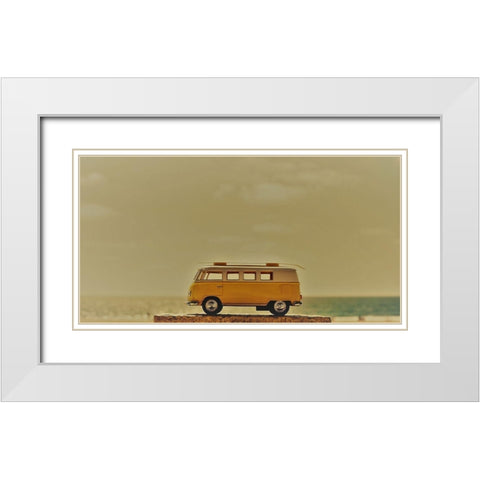 Yellow Bus White Modern Wood Framed Art Print with Double Matting by Singleton, Ashley