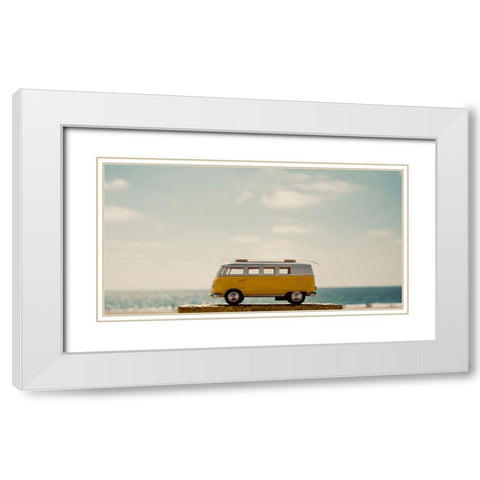 Yellow Bus II White Modern Wood Framed Art Print with Double Matting by Singleton, Ashley
