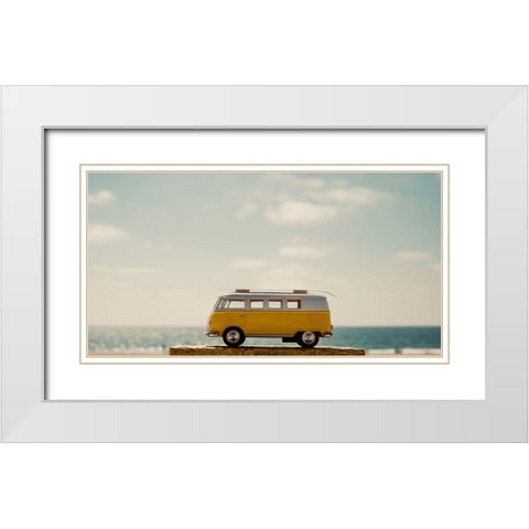 Yellow Bus II White Modern Wood Framed Art Print with Double Matting by Singleton, Ashley