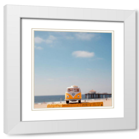 Yellow Bus III White Modern Wood Framed Art Print with Double Matting by Singleton, Ashley