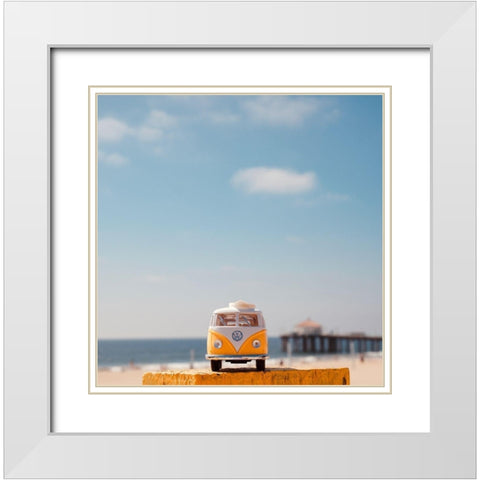 Yellow Bus III White Modern Wood Framed Art Print with Double Matting by Singleton, Ashley