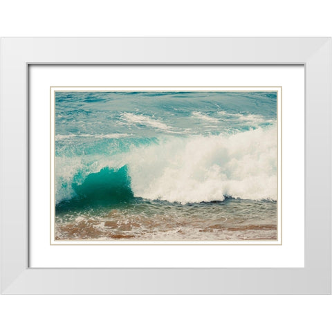 Wave Race White Modern Wood Framed Art Print with Double Matting by Singleton, Ashley