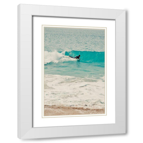 Surfs Up White Modern Wood Framed Art Print with Double Matting by Singleton, Ashley