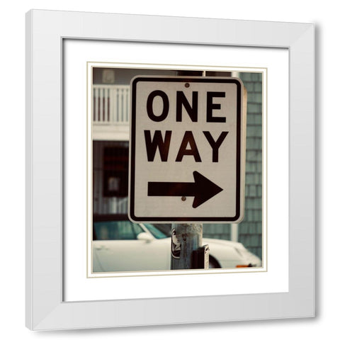 One Way White Modern Wood Framed Art Print with Double Matting by Singleton, Ashley