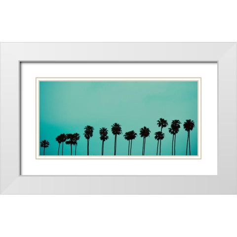 Palms in Color White Modern Wood Framed Art Print with Double Matting by Singleton, Ashley