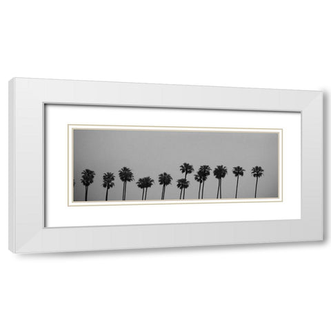 Palms White Modern Wood Framed Art Print with Double Matting by Singleton, Ashley