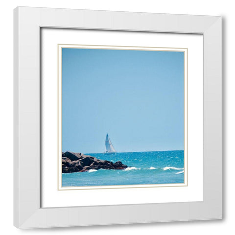 Hello Sailor White Modern Wood Framed Art Print with Double Matting by Singleton, Ashley