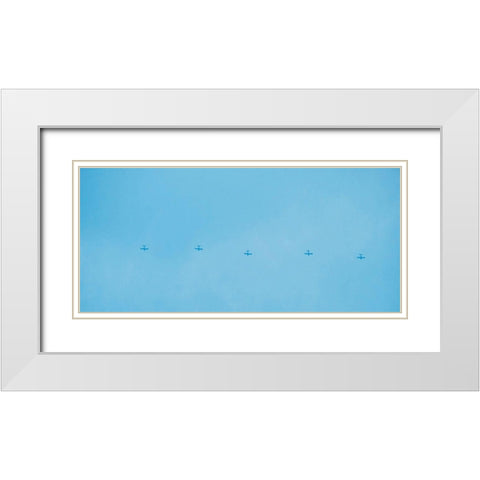 Planes White Modern Wood Framed Art Print with Double Matting by Singleton, Ashley
