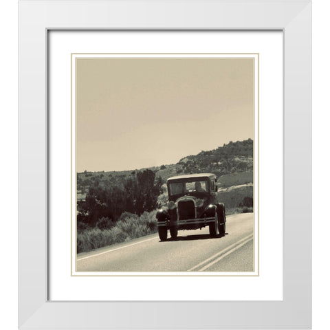 Old Car White Modern Wood Framed Art Print with Double Matting by Singleton, Ashley