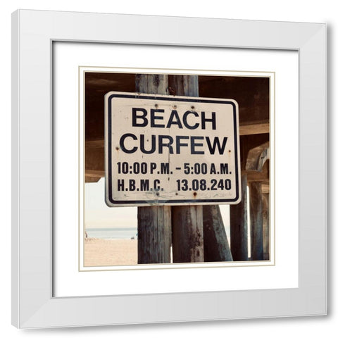 Curfew White Modern Wood Framed Art Print with Double Matting by Singleton, Ashley