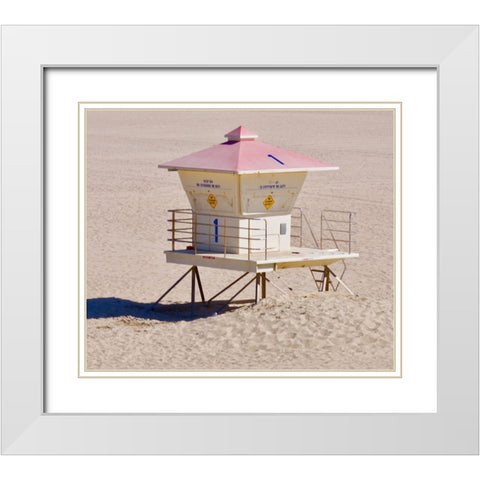 Pink Roof White Modern Wood Framed Art Print with Double Matting by Singleton, Ashley