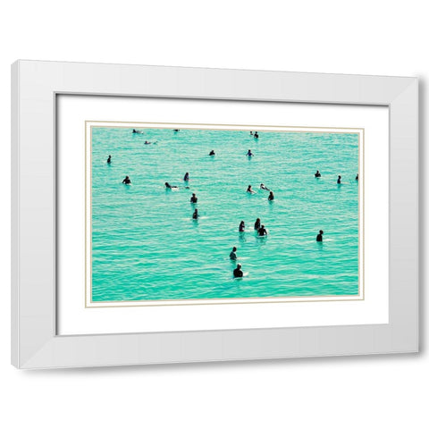 Surfer Buoys White Modern Wood Framed Art Print with Double Matting by Singleton, Ashley