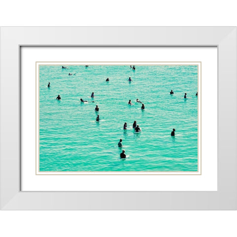 Surfer Buoys White Modern Wood Framed Art Print with Double Matting by Singleton, Ashley