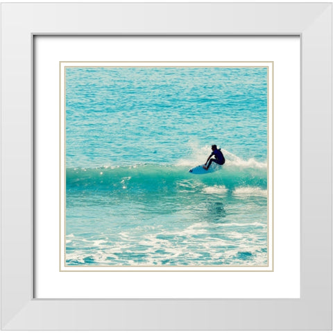 Hang Twelve White Modern Wood Framed Art Print with Double Matting by Singleton, Ashley