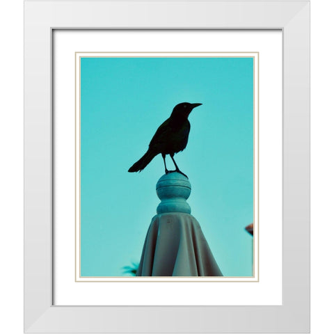 Blue Raven White Modern Wood Framed Art Print with Double Matting by Singleton, Ashley