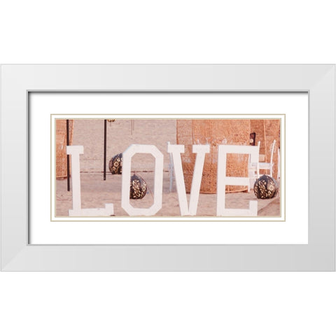 Love White Modern Wood Framed Art Print with Double Matting by Singleton, Ashley
