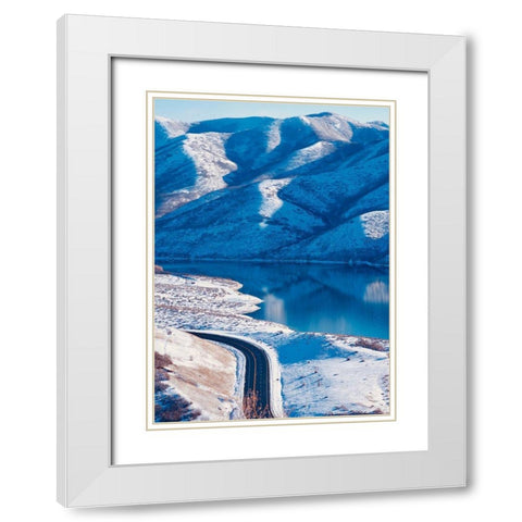 Winter Road II White Modern Wood Framed Art Print with Double Matting by Singleton, Ashley