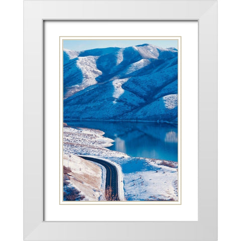Winter Road II White Modern Wood Framed Art Print with Double Matting by Singleton, Ashley