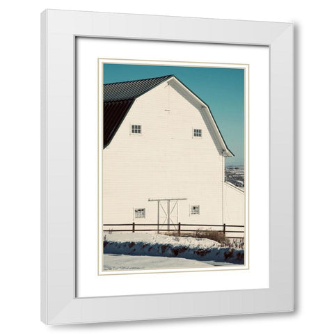 Winter Barn II White Modern Wood Framed Art Print with Double Matting by Singleton, Ashley