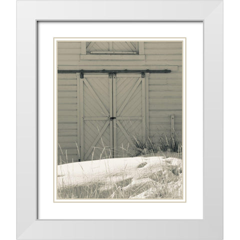 Barn Door White Modern Wood Framed Art Print with Double Matting by Singleton, Ashley