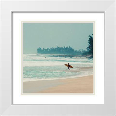 Solo Surfer White Modern Wood Framed Art Print with Double Matting by Singleton, Ashley