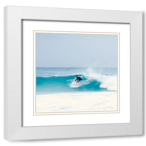 Wave Runner II White Modern Wood Framed Art Print with Double Matting by Singleton, Ashley