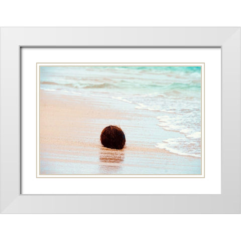 Coconut White Modern Wood Framed Art Print with Double Matting by Singleton, Ashley