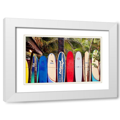 Surf Boards White Modern Wood Framed Art Print with Double Matting by Singleton, Ashley