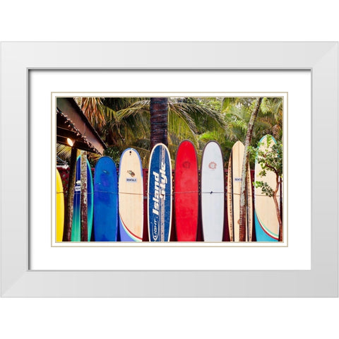 Surf Boards White Modern Wood Framed Art Print with Double Matting by Singleton, Ashley