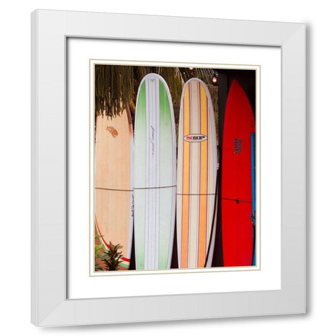 Surf Boards II White Modern Wood Framed Art Print with Double Matting by Singleton, Ashley