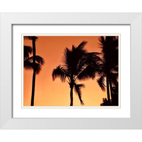 Palms at Sunset White Modern Wood Framed Art Print with Double Matting by Singleton, Ashley