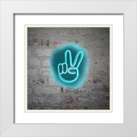 Peace White Modern Wood Framed Art Print with Double Matting by Singleton, Ashley