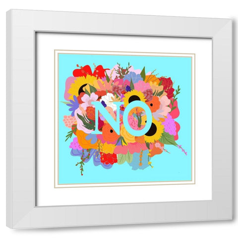 No Floral White Modern Wood Framed Art Print with Double Matting by Singleton, Ashley