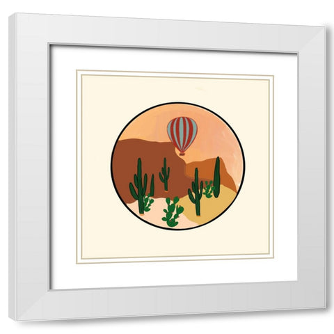 Hot Air Desert White Modern Wood Framed Art Print with Double Matting by Singleton, Ashley