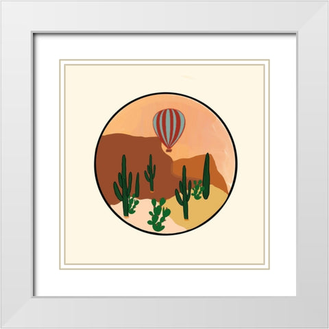 Hot Air Desert White Modern Wood Framed Art Print with Double Matting by Singleton, Ashley