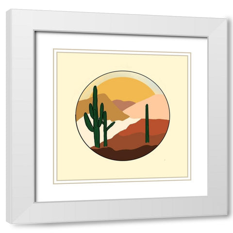 Desert Sunset White Modern Wood Framed Art Print with Double Matting by Singleton, Ashley