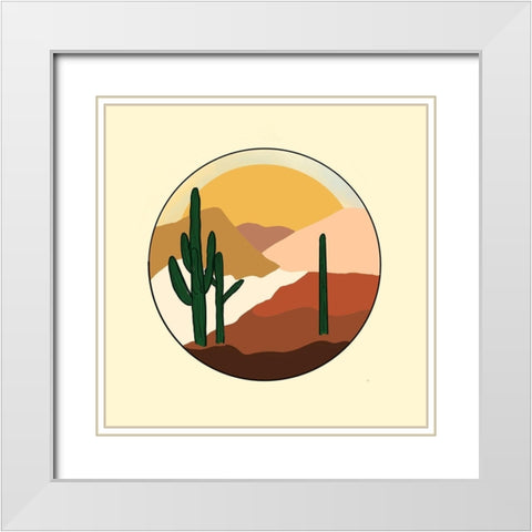 Desert Sunset White Modern Wood Framed Art Print with Double Matting by Singleton, Ashley