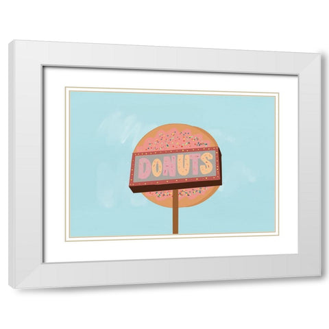 Donuts White Modern Wood Framed Art Print with Double Matting by Singleton, Ashley