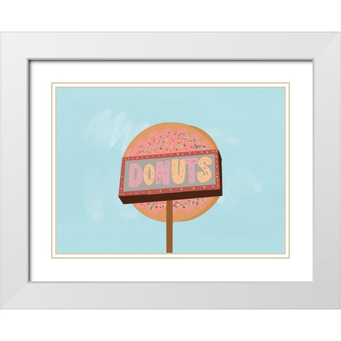 Donuts White Modern Wood Framed Art Print with Double Matting by Singleton, Ashley